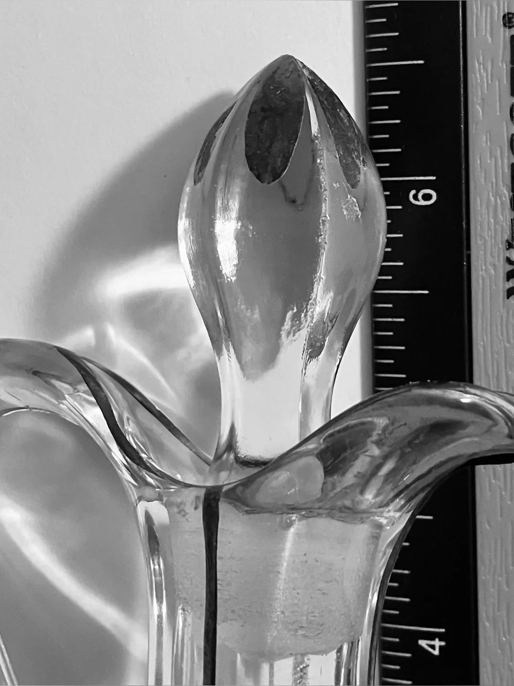 1930s ART DECO Cruet Set / SPIDERWEB Sterling Overlay / 6.5 Inches Tall / RARE